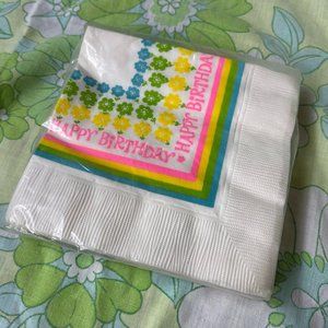 VINTAGE Happy Birthday Paper Napkins | Ambassador Cards | New Old Stock